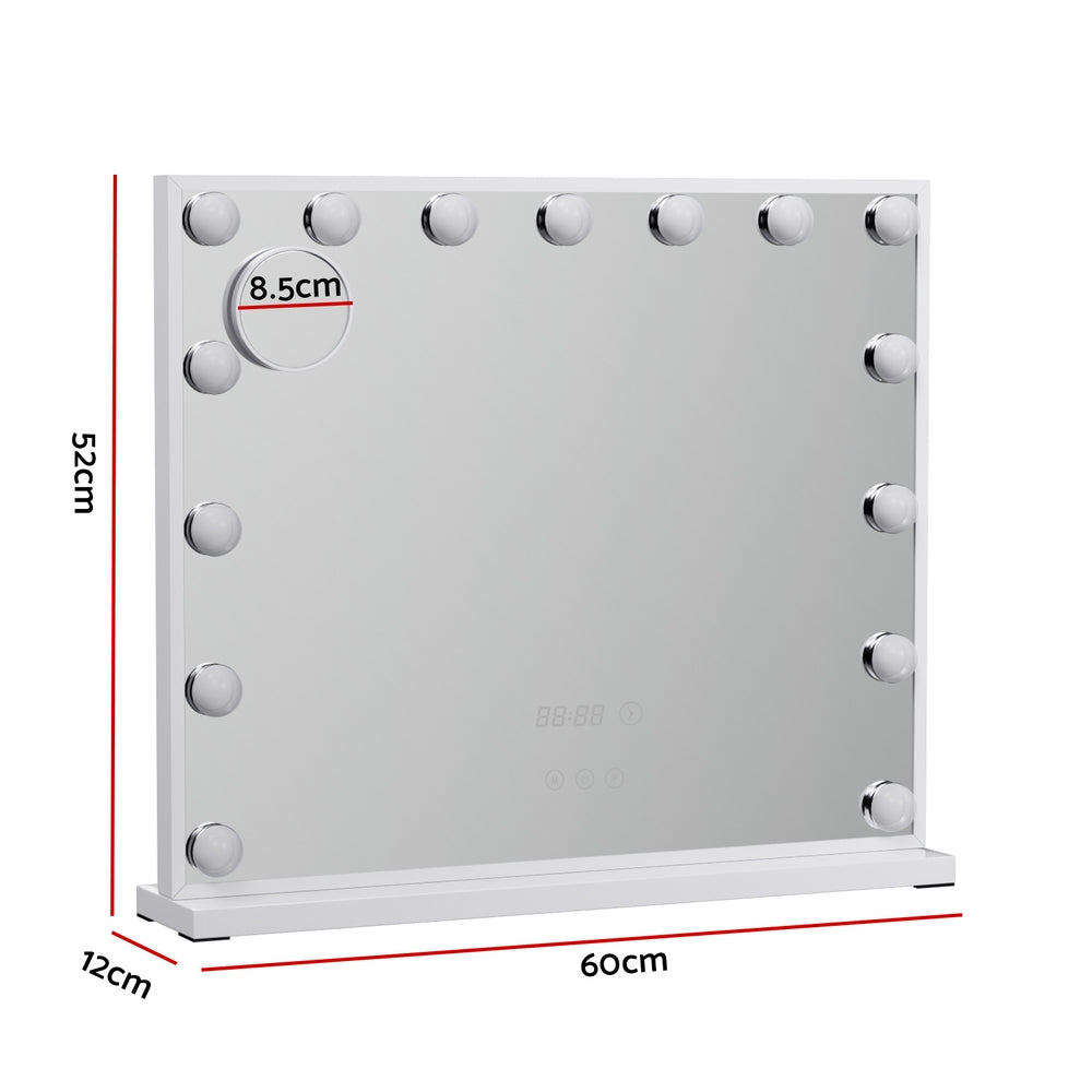 Embellir 60x52cm Hollywood Vanity Makeup Mirror LED Light Tabletop White