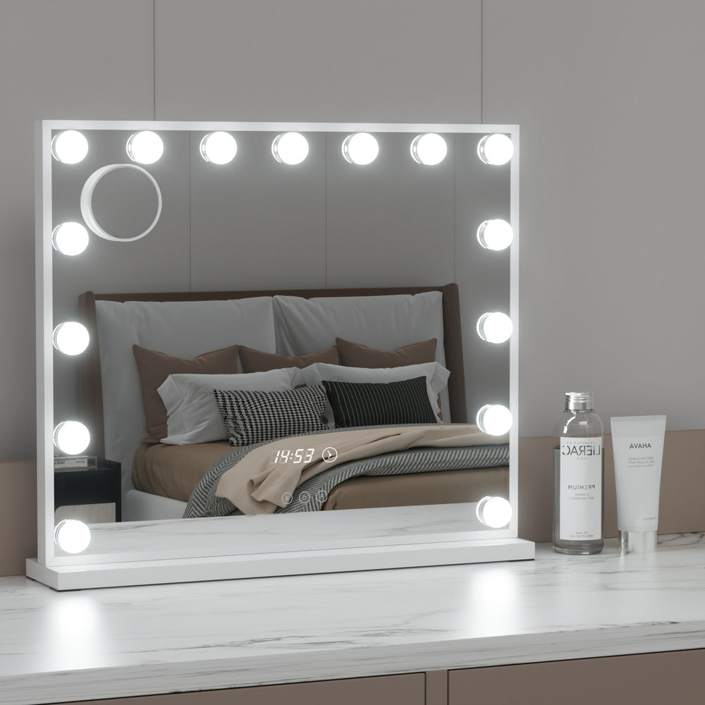 Embellir 60x52cm Hollywood Vanity Makeup Mirror LED Light Tabletop White