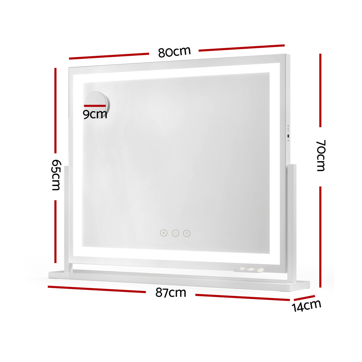 Embellir Hollywood Vanity Makeup Mirror 80x65cm LED White Frame