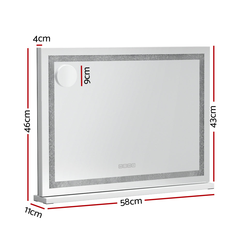 Embellir 58x46cm Hollywood Vanity Mirror LED Bluetooth Crystal