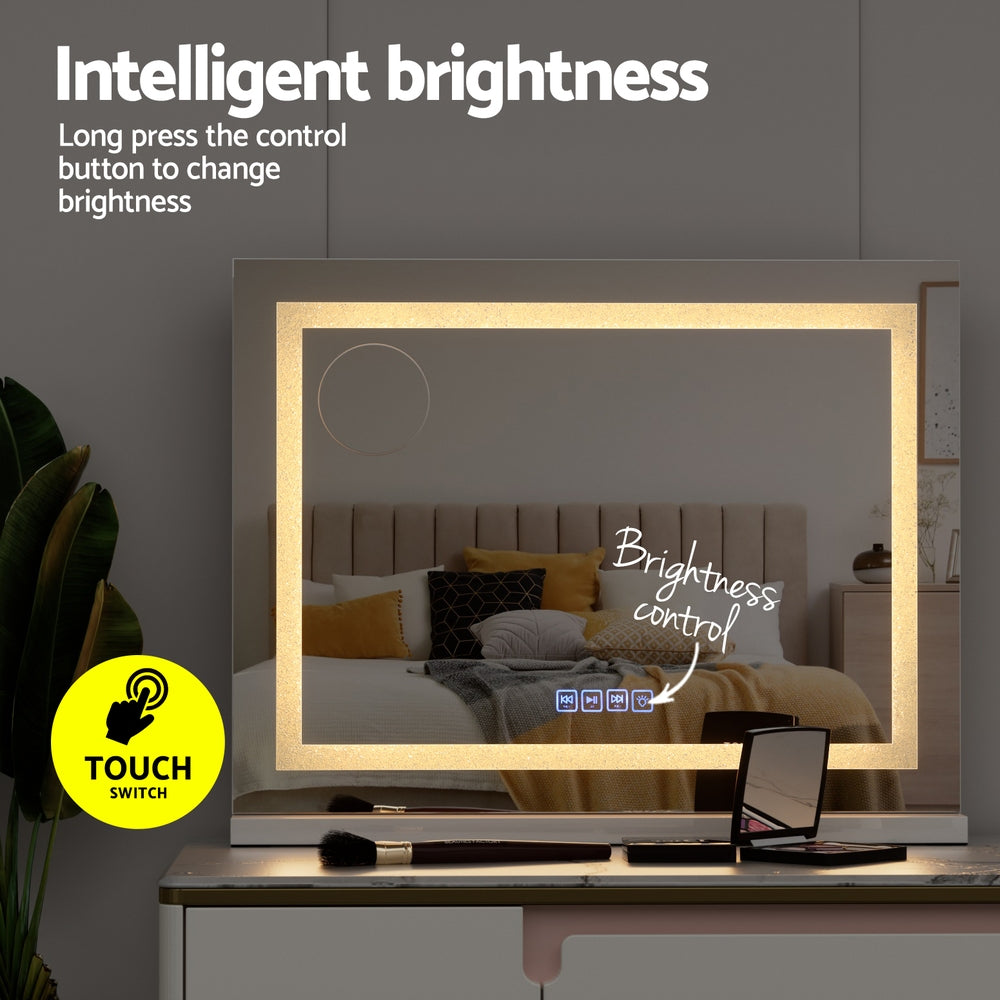 Embellir 58x46cm Hollywood Vanity Mirror LED Bluetooth Crystal