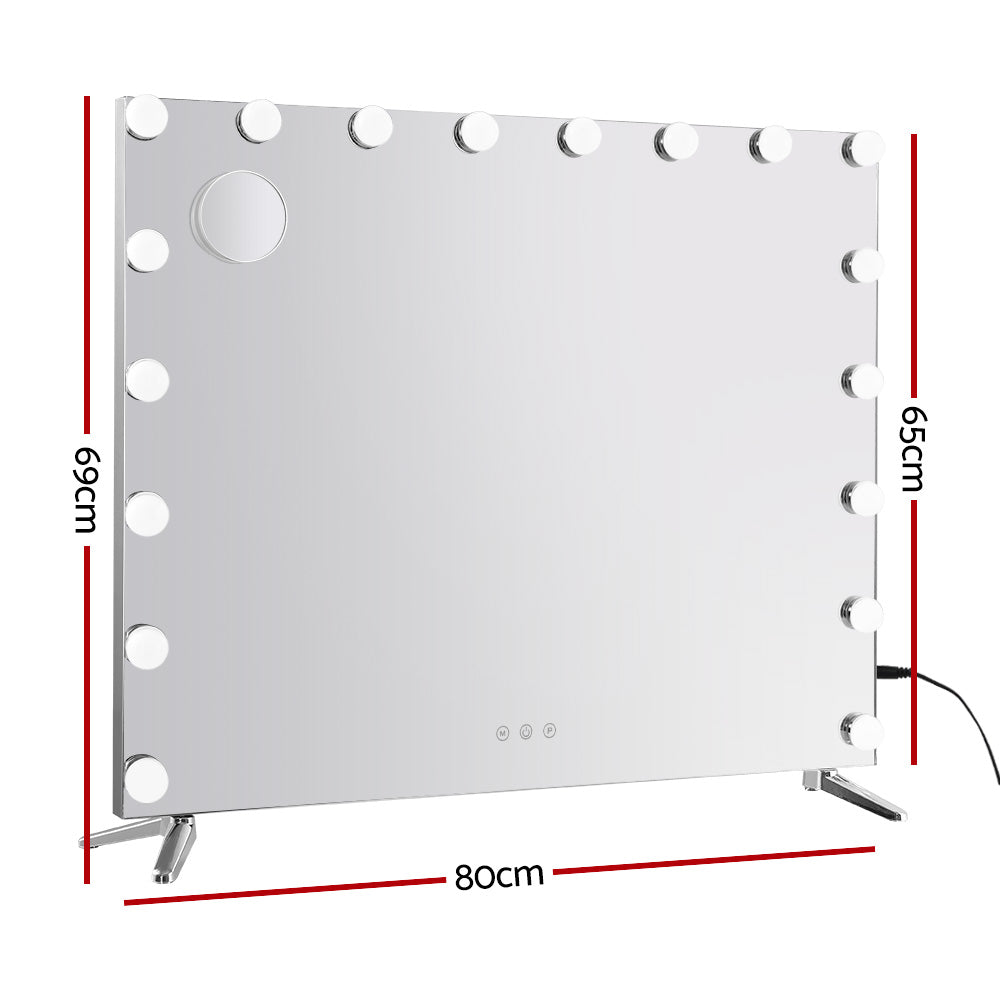 Embellir 80x65cm Hollywood Vanity Makeup Mirror LED Light Silver