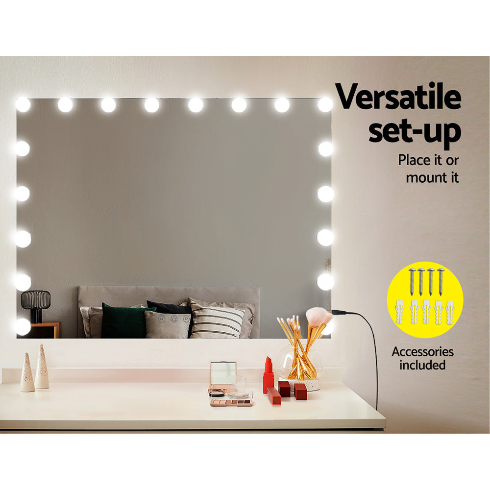 Embellir 80x65cm Hollywood Vanity Makeup Mirror LED Light Silver