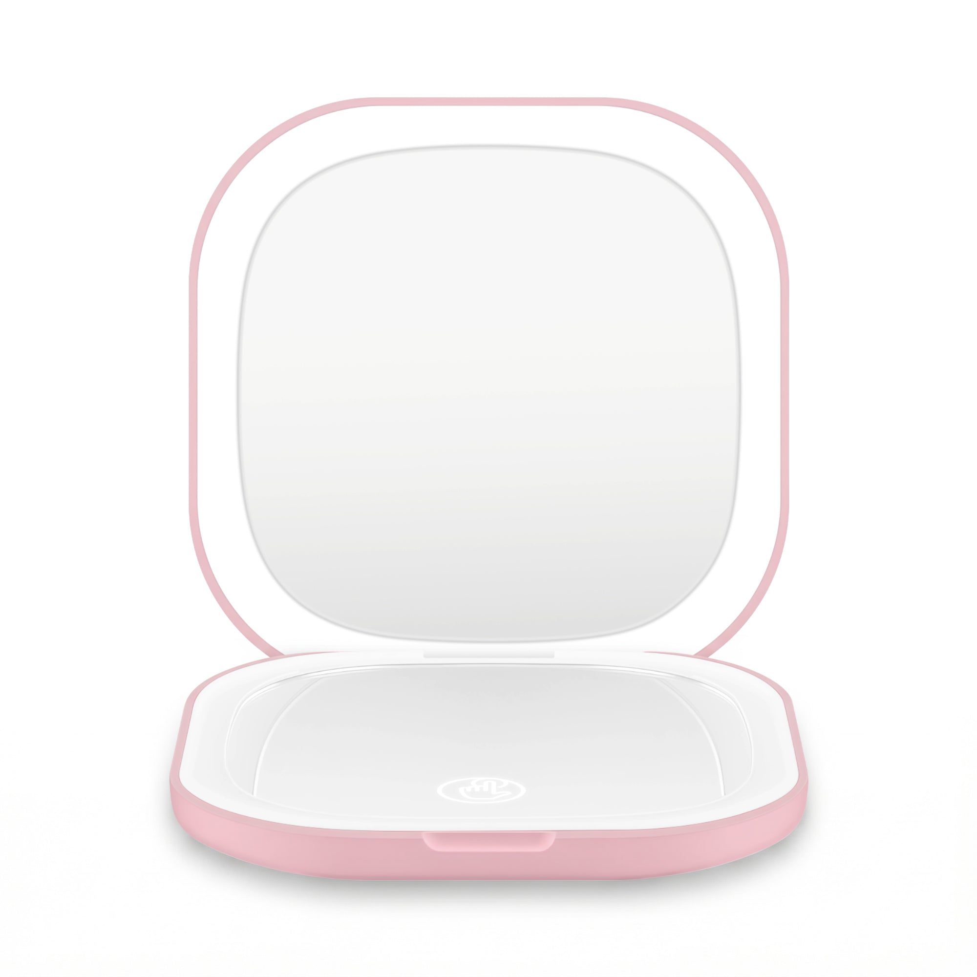 Embellir LED Compact Mirror Lighted Travel Makeup Mirror Pocket-Sized 1x 10x Magnification Square Pink
