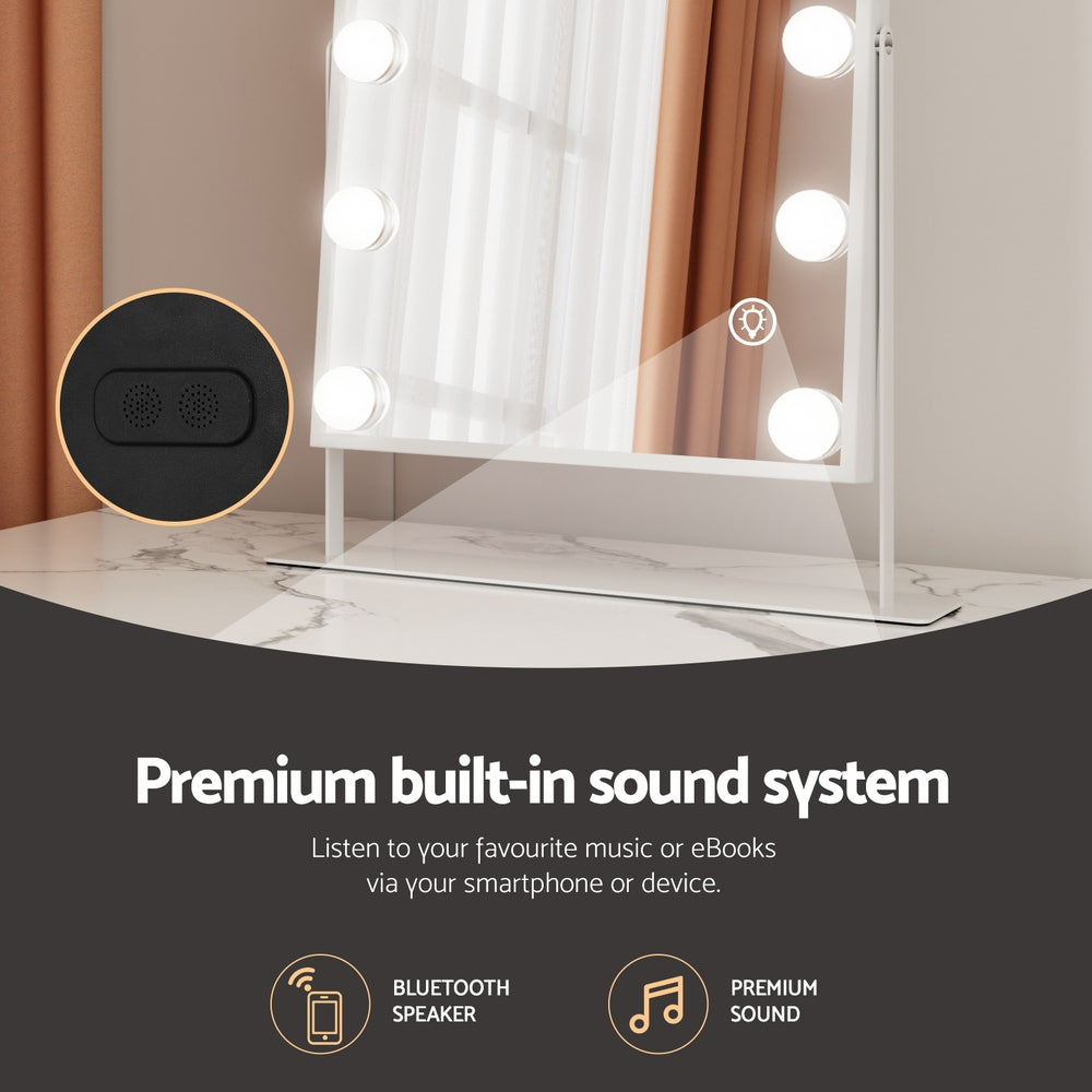 Embellir 30x40cm Hollywood Vanity Mirror LED Bluetooth White