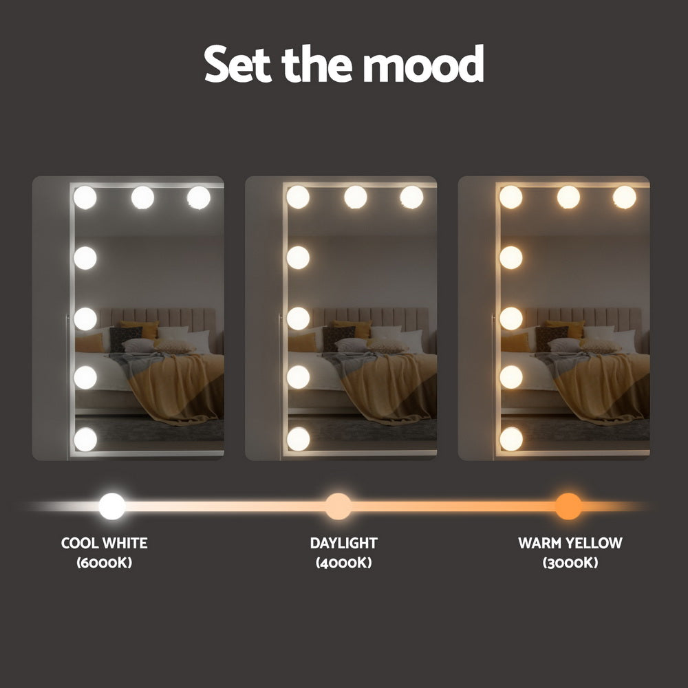 Embellir 30x40cm Hollywood Vanity Mirror LED Bluetooth White