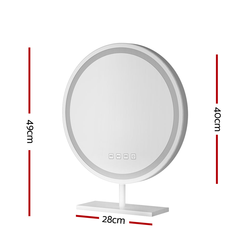Embellir 40x40cm Round Hollywood Vanity Mirror LED Bluetooth Speaker