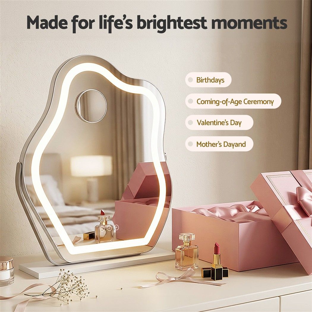 Embellir Makeup Mirror with Lights 10X Magnifier 360 Degree Rotation White