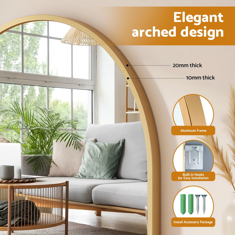 Embellir Arched Wall Mirror 86x50cm Bathroom Vanity Decor