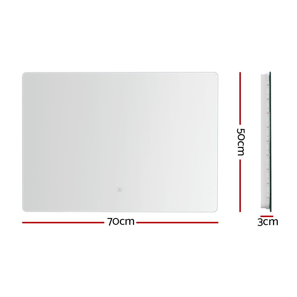 Embellir 70x50cm Oval LED Wall Mirror Anti-Fog Touch Control