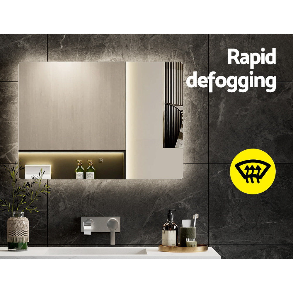 Embellir 70x50cm Oval LED Wall Mirror Anti-Fog Touch Control