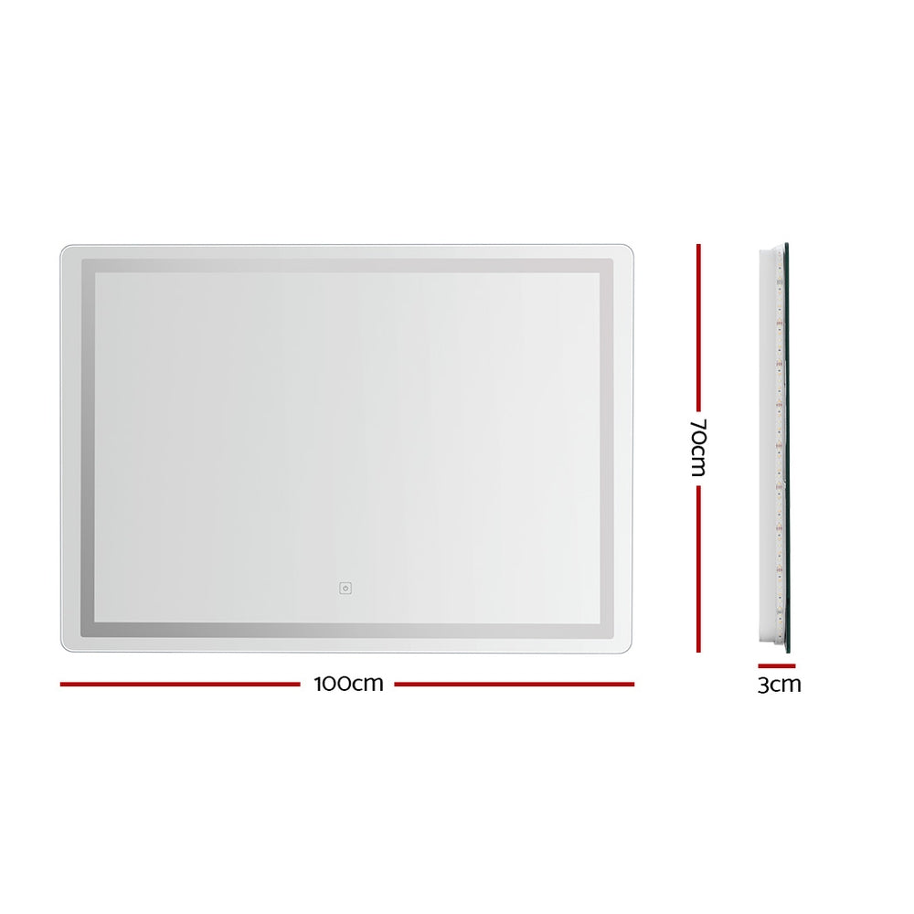 Embellir 100x70cm Oval LED Wall Mirror Anti-Fog Touch Control