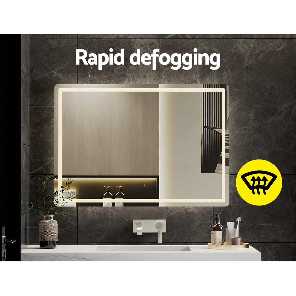 Embellir 100x70cm Oval LED Wall Mirror Anti-Fog Touch Control