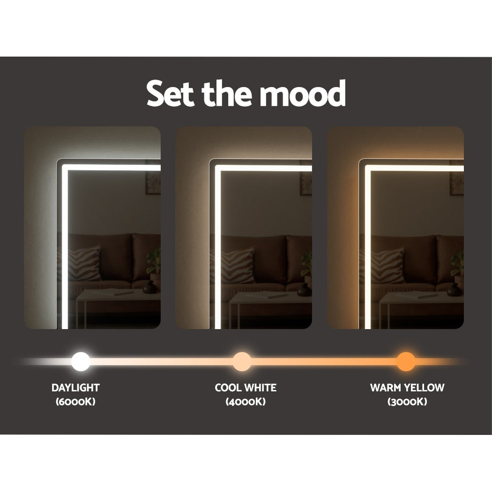 Embellir 100x70cm Oval LED Wall Mirror Anti-Fog Touch Control