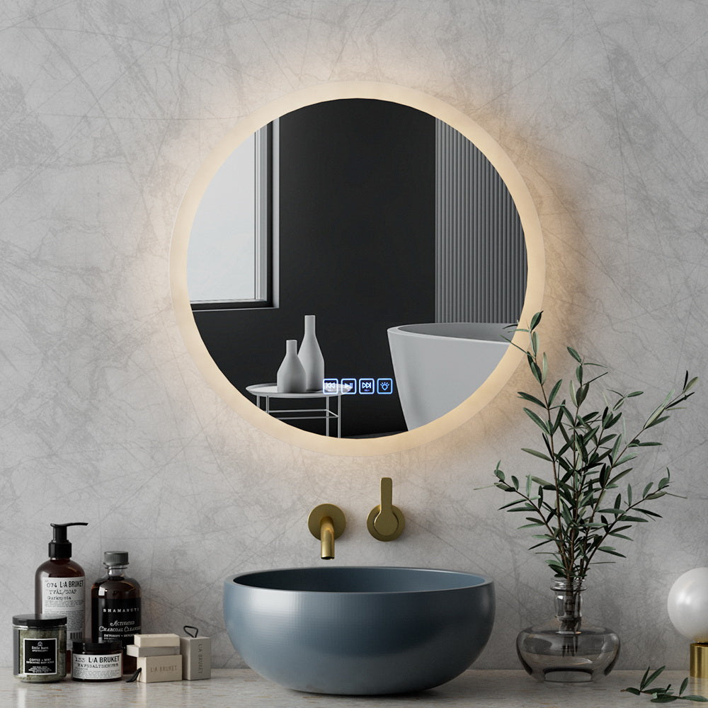 Embellir 50cm Round LED Wall Mirror Bluetooth Speaker Anti-Fog