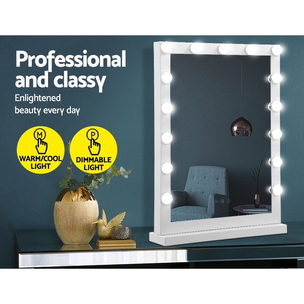 Embellir 43x61cm Hollywood Vanity Makeup Mirror LED Light Tabletop White
