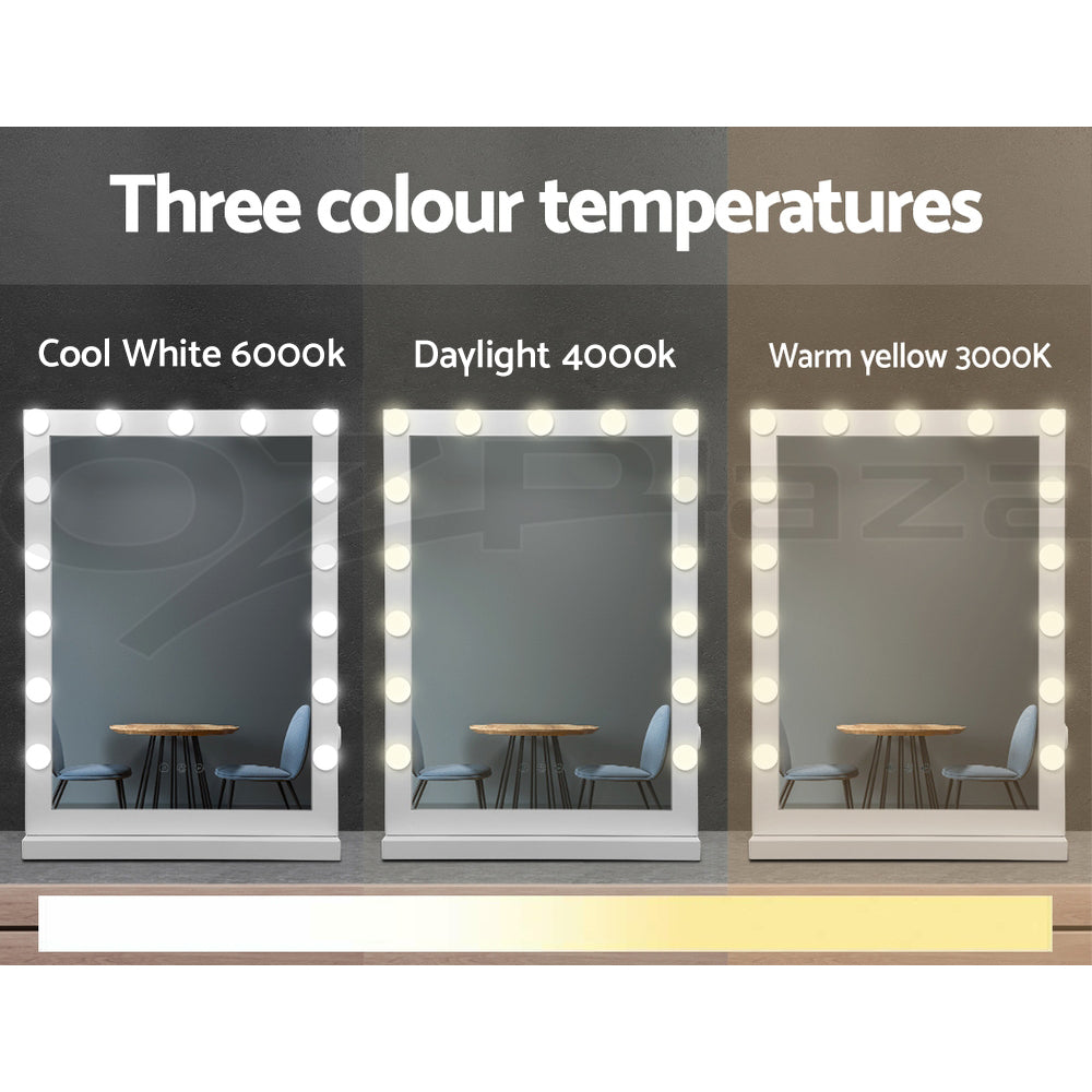 Embellir 43x61cm Hollywood Vanity Makeup Mirror LED Light Tabletop White
