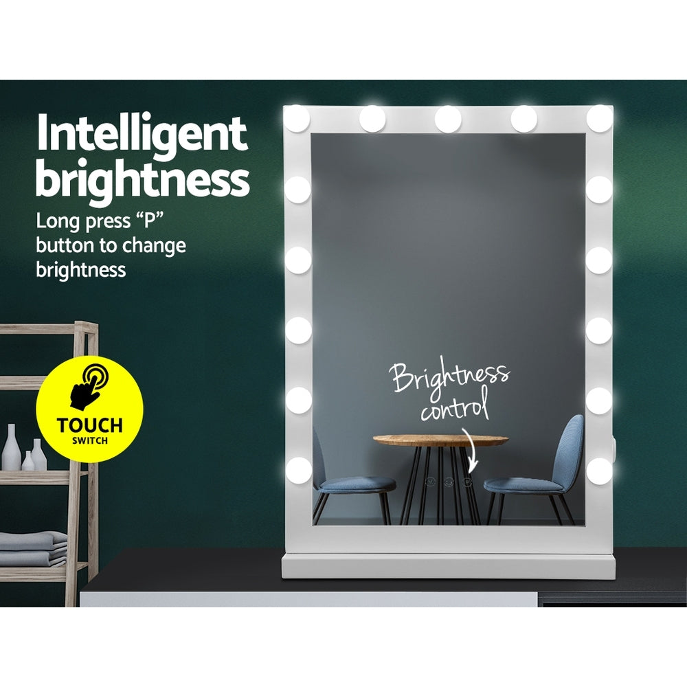 Embellir 43x61cm Hollywood Vanity Makeup Mirror LED Light Tabletop White