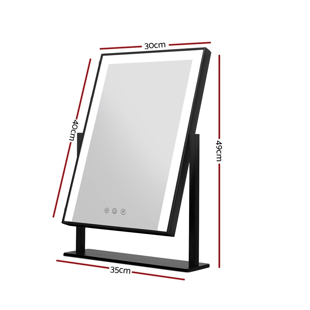 Embellir 30x40cm Hollywood Vanity Makeup Mirror LED Light Rotatable Black