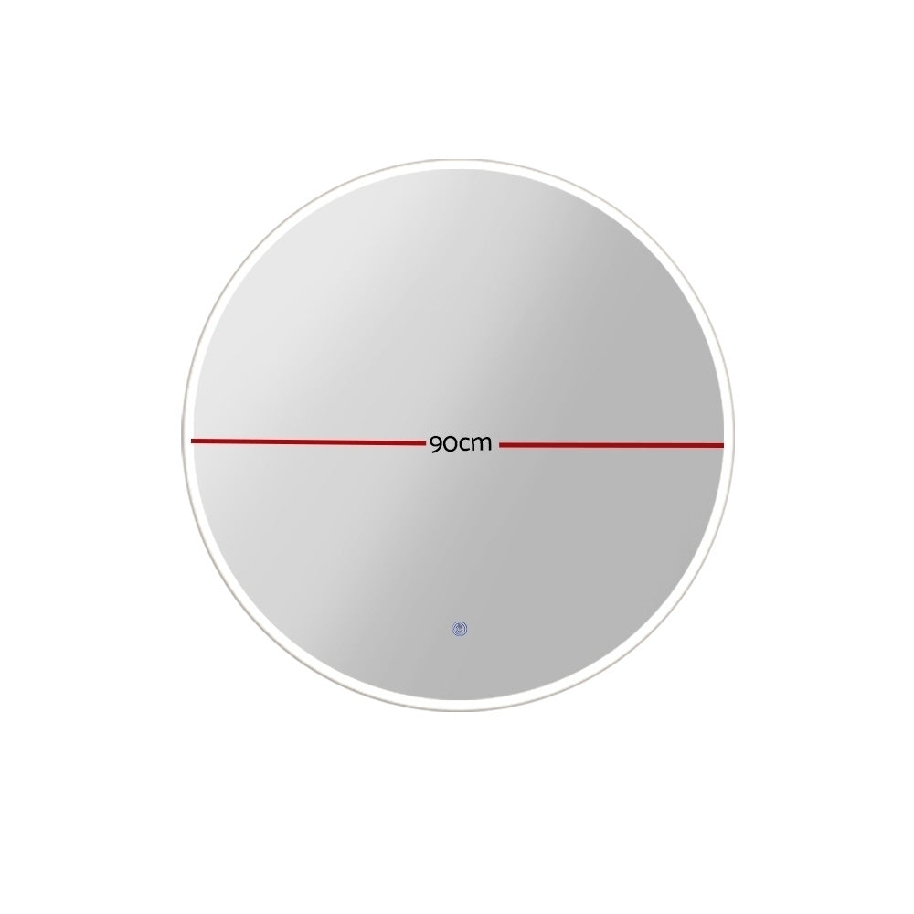 Embellir 90cm Round LED Wall Mirror Anti-Fog Touch Control