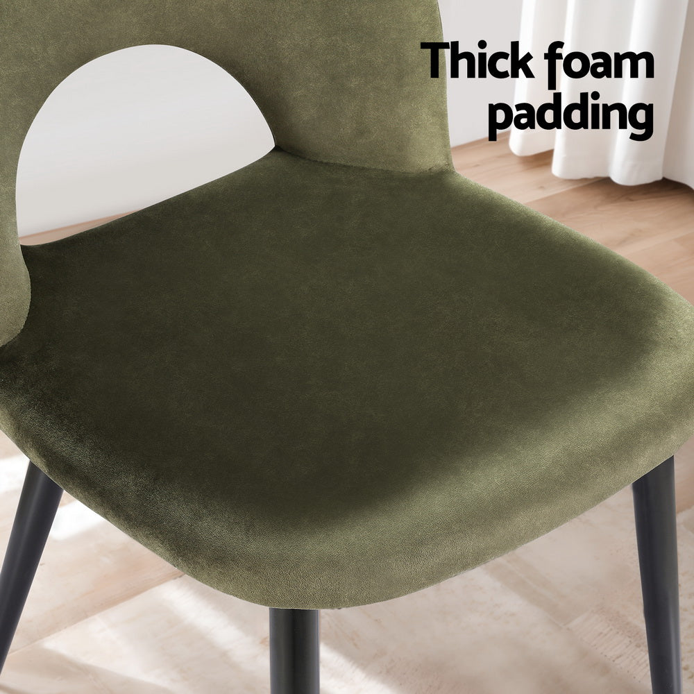 Loren Dining Chairs Set of 4 Velvet Green