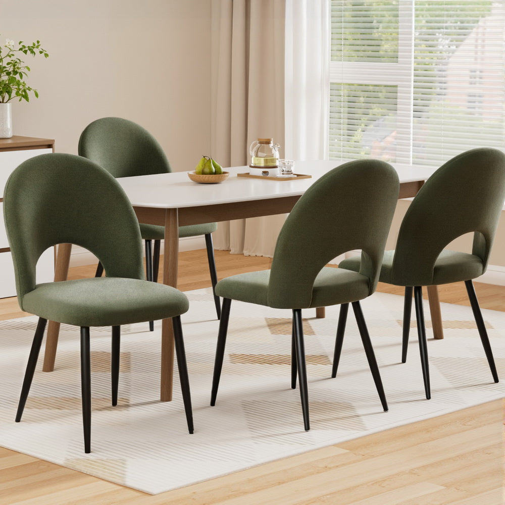 Loren Dining Chairs Set of 4 Velvet Green