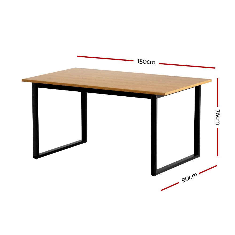 Eli 150CM 6-Seater Dining Table Rectangular Pine Black