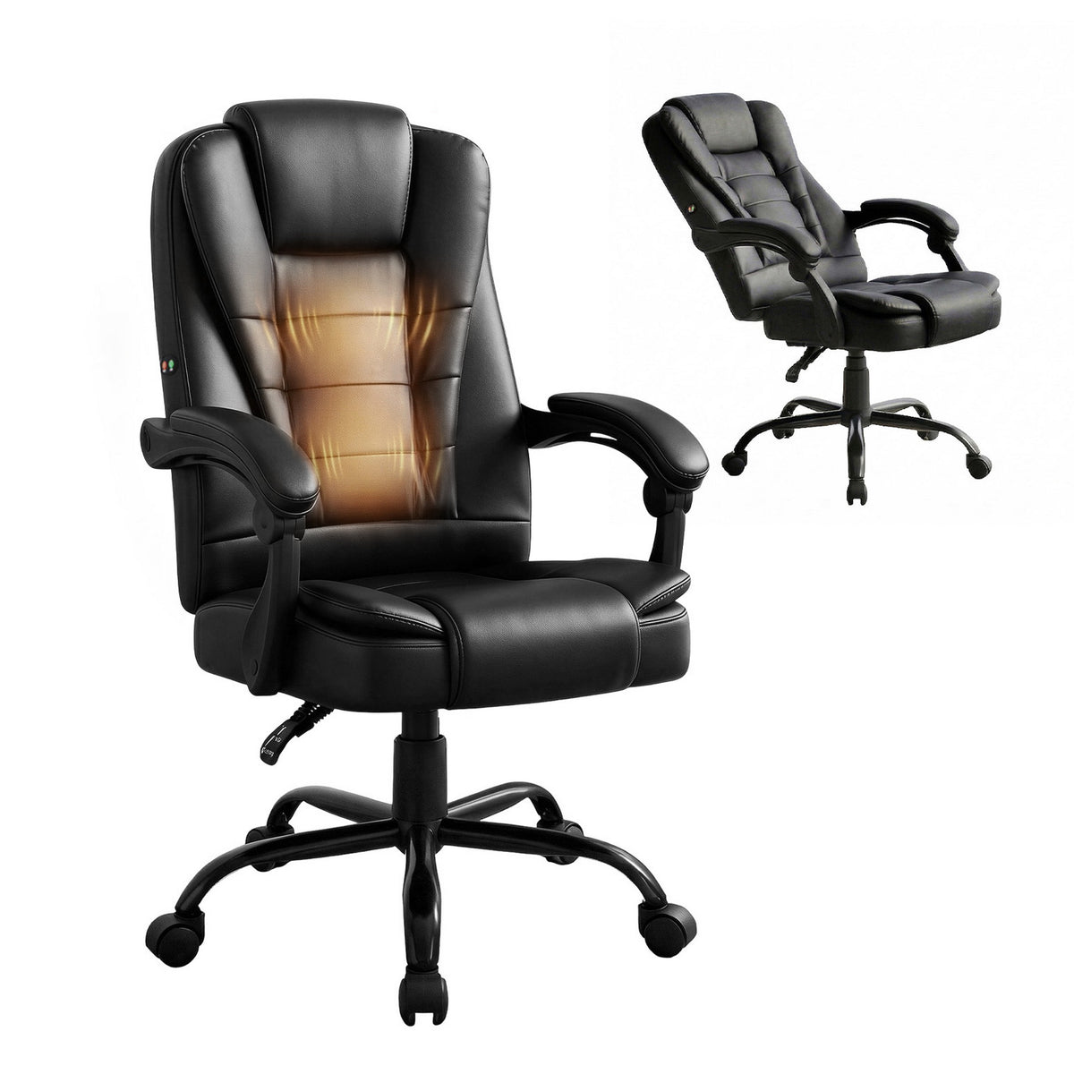 Artiss Executive Massage Office Chair Black PU Leather