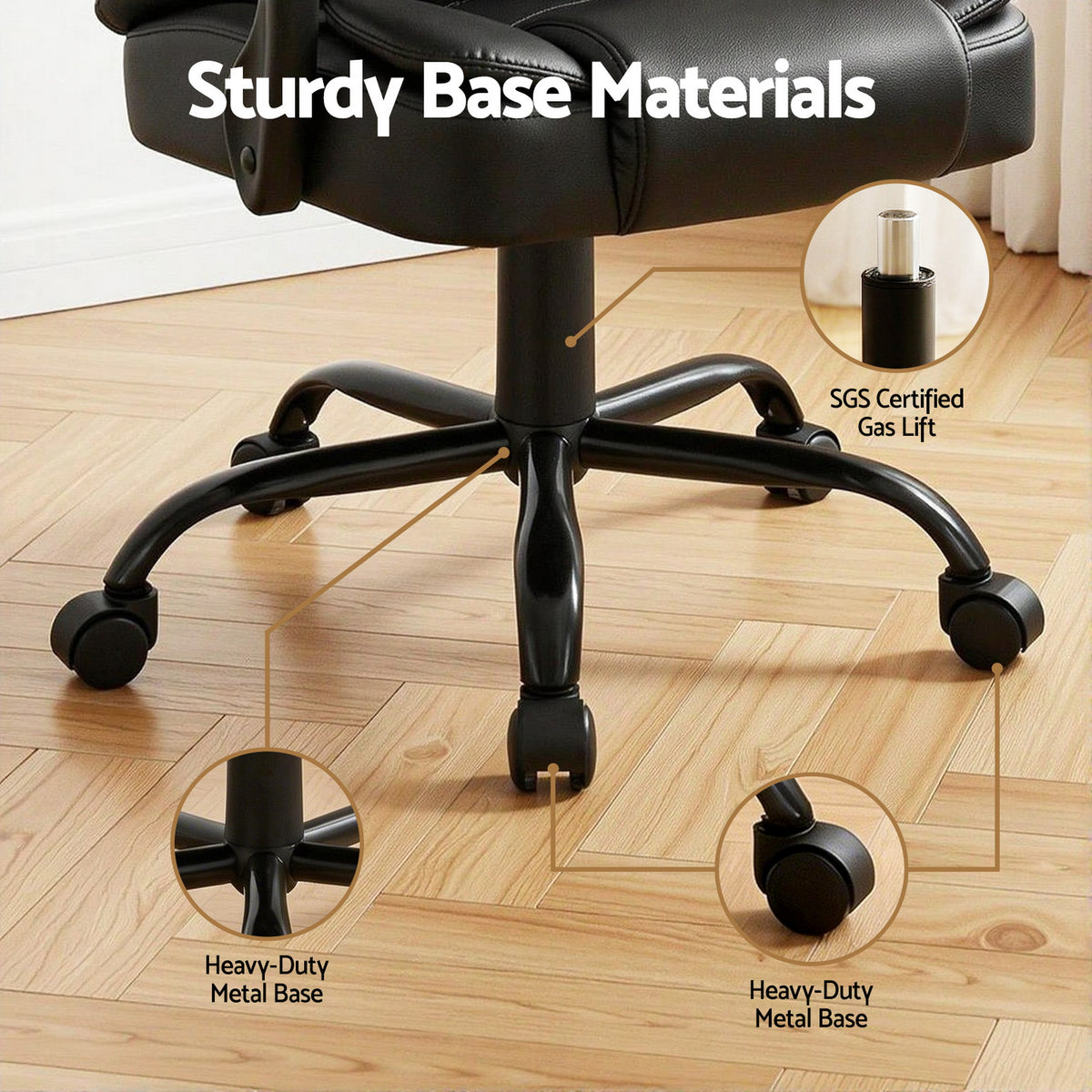 Artiss Executive Massage Office Chair Black PU Leather