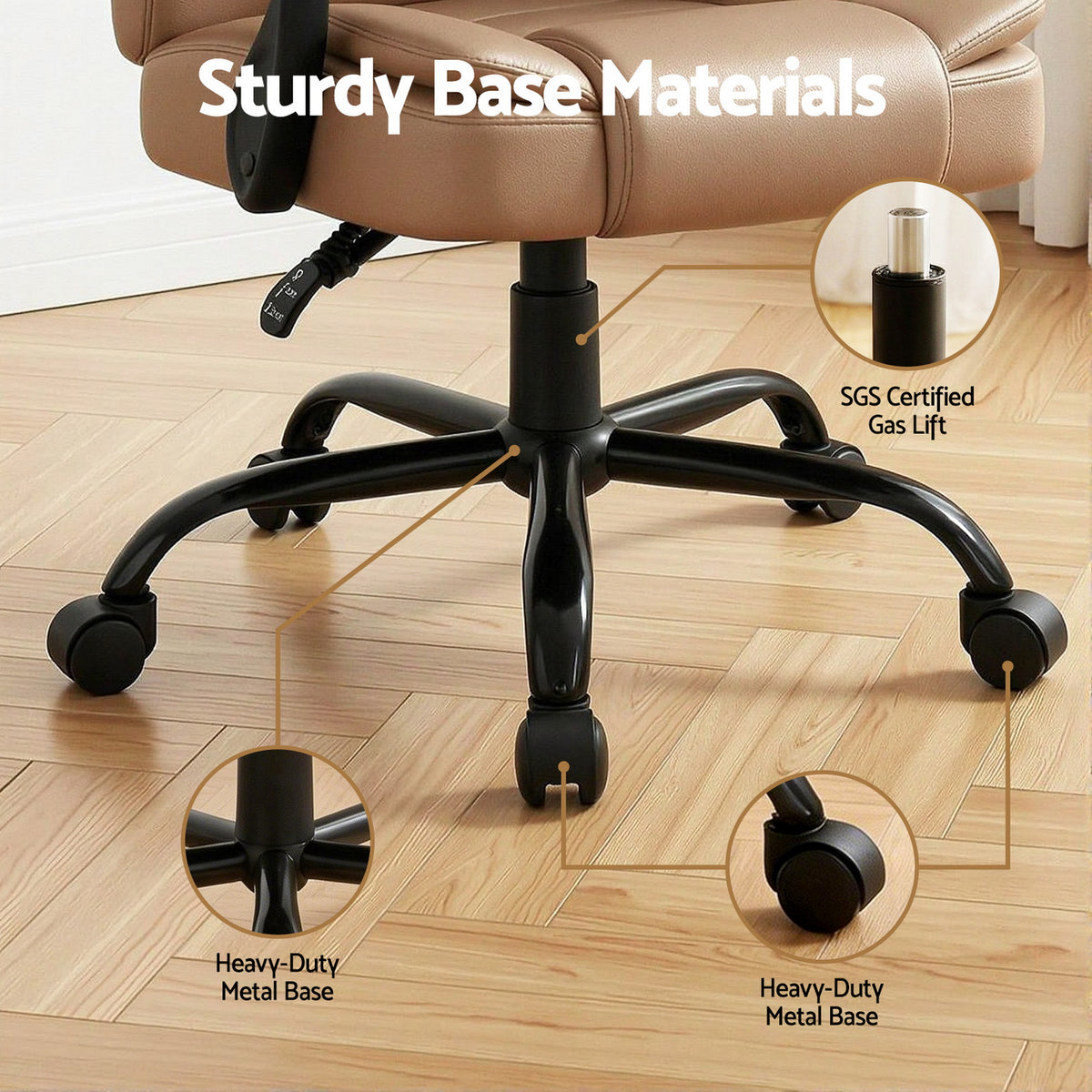 Artiss Massage Office Chair Brown PU Leather Espresso