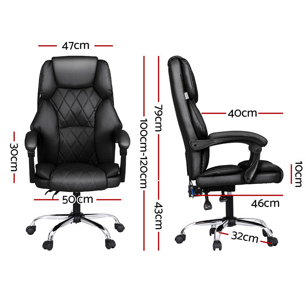 Artiss High Back Massage Office Chair Black