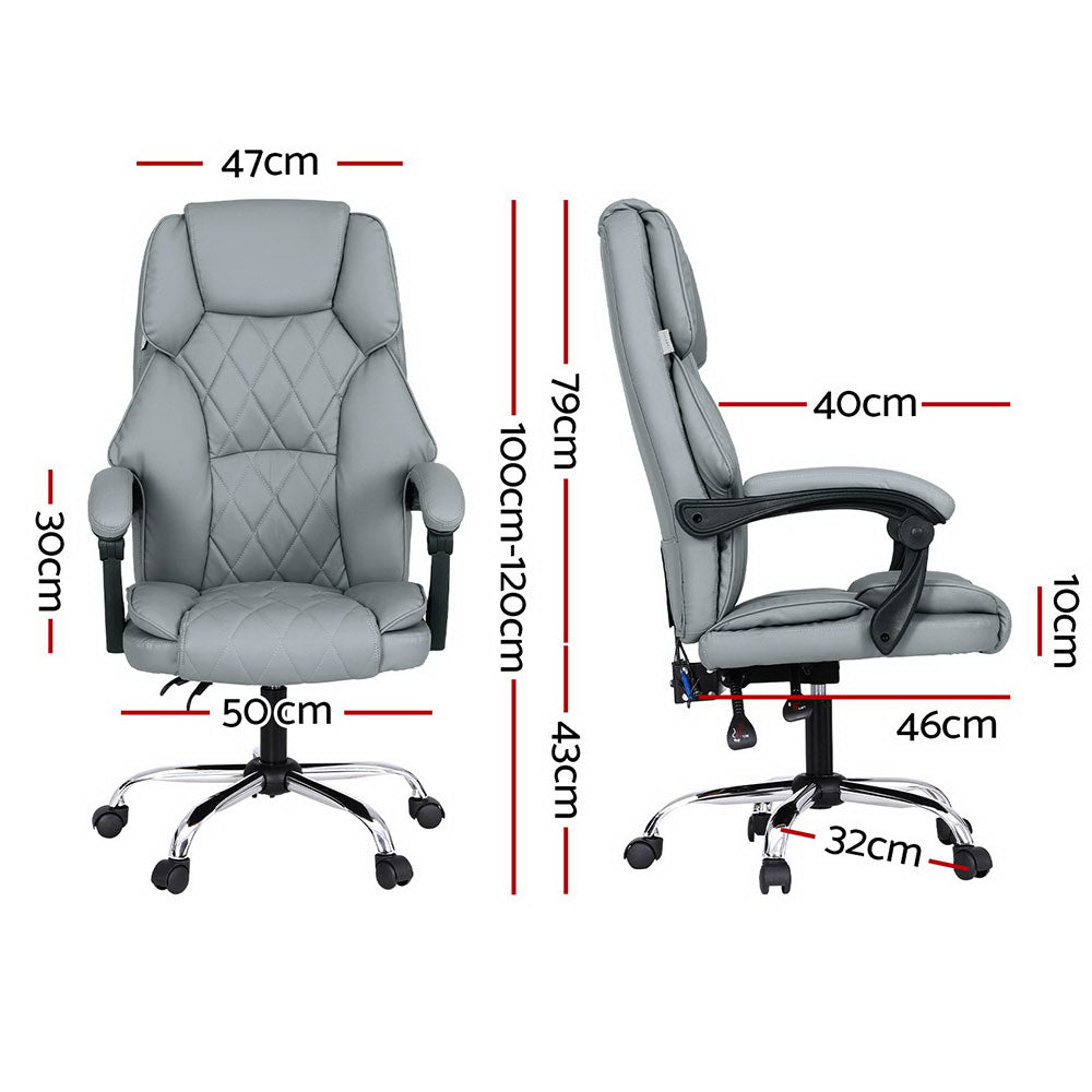 Artiss High Back Massage Office Chair Grey
