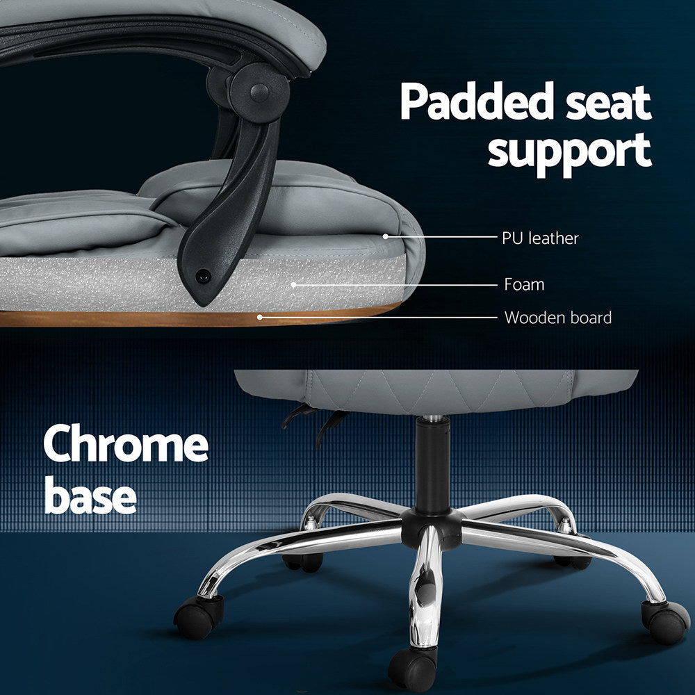 Artiss High Back Massage Office Chair Grey