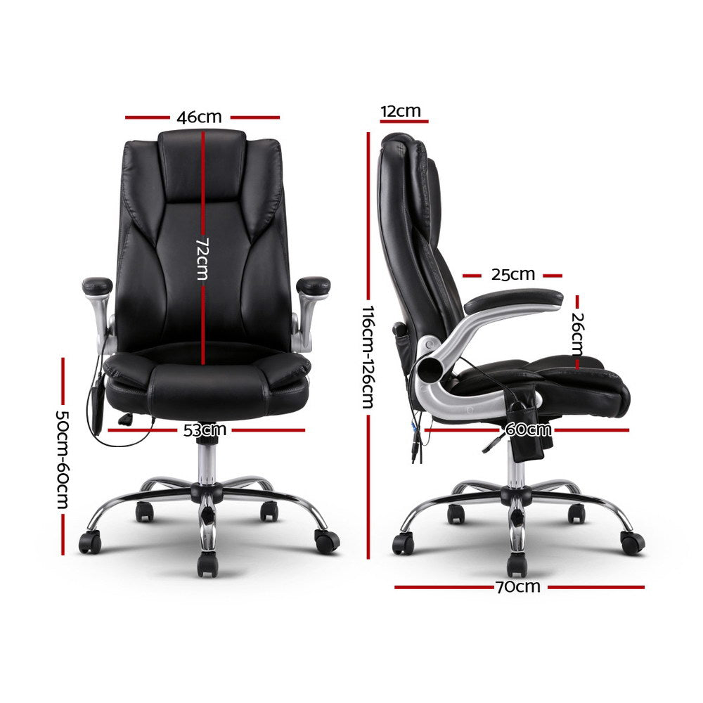 Kuro 8-Point Massage Office Chair PU Leather Black