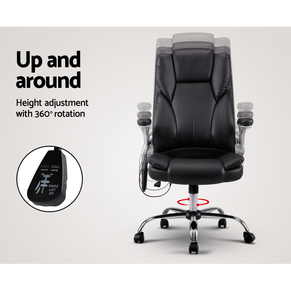 Kuro 8-Point Massage Office Chair PU Leather Black