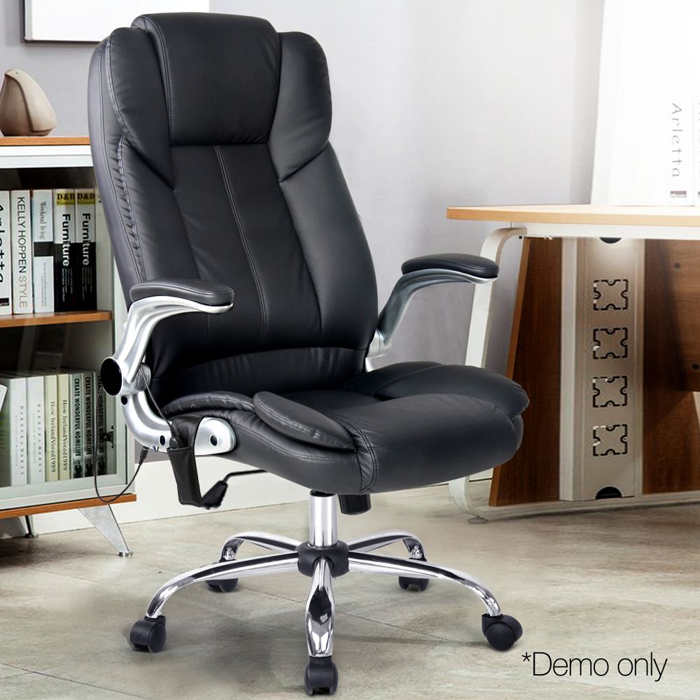 Kuro 8-Point Massage Office Chair PU Leather Black