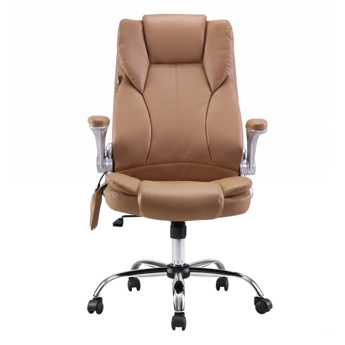 Kuro 8-Point Massage Office Chair PU Leather Brown
