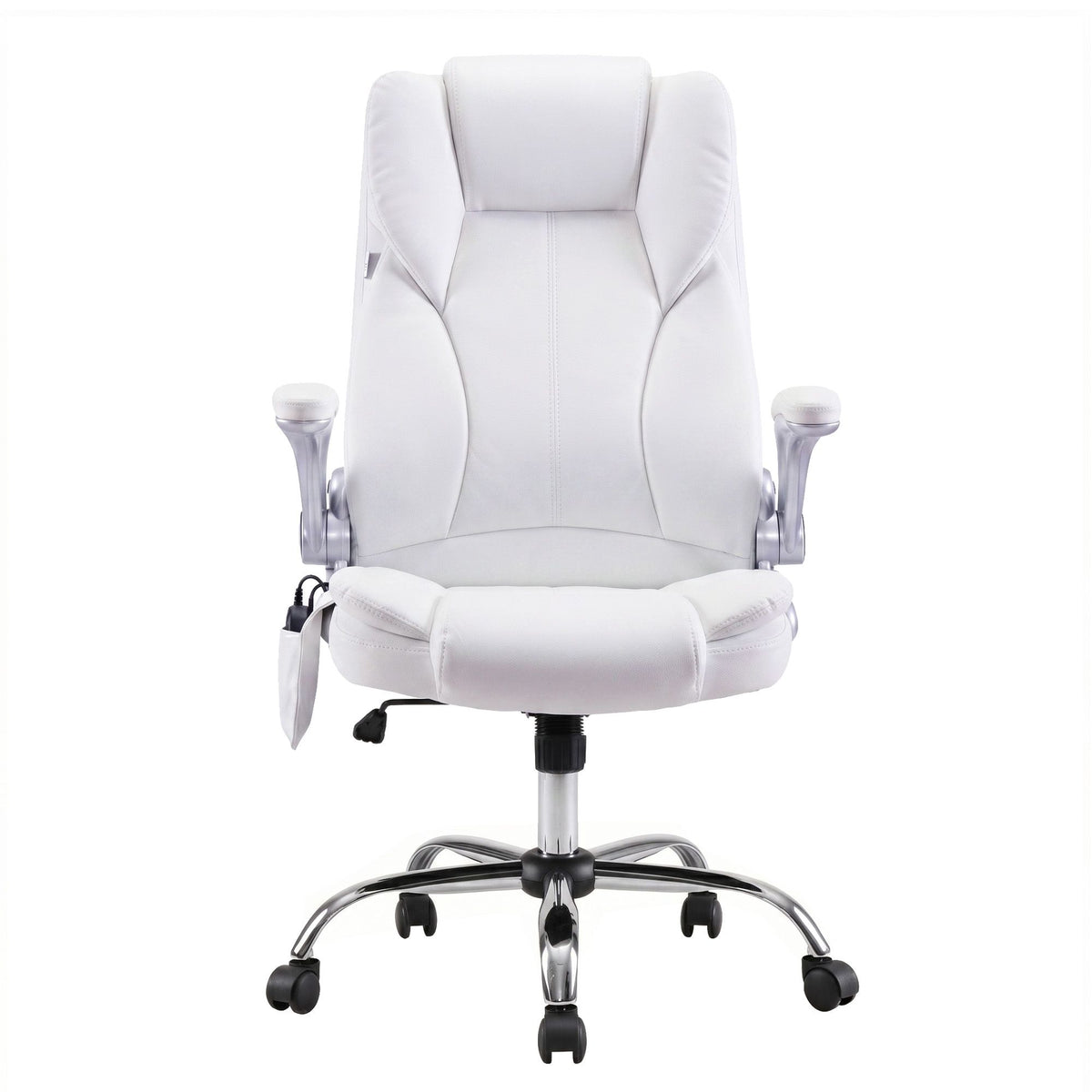 Kuro 8-Point Massage Office Chair PU Leather White