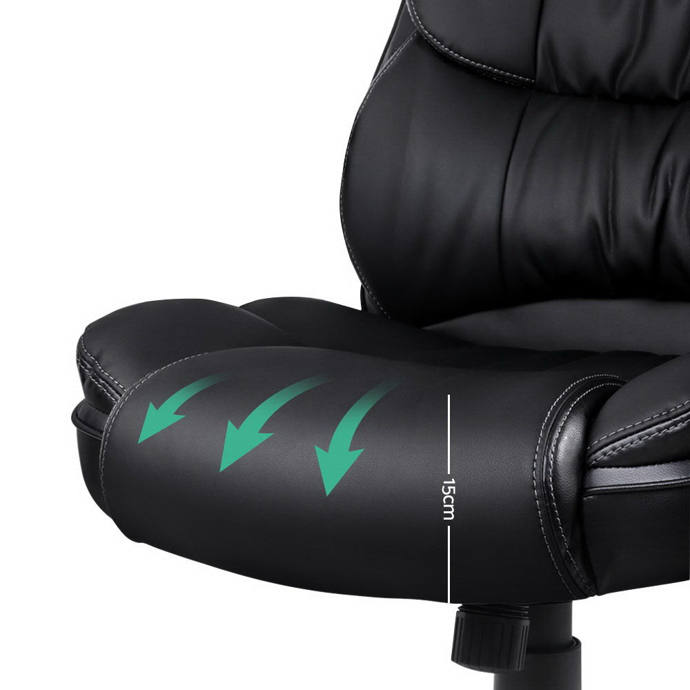Artiss 8-Point Massage Office Chair Heated PU Black