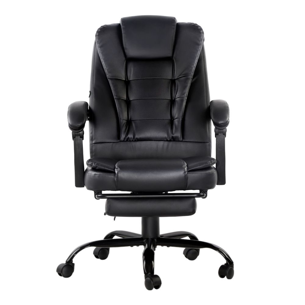 Artiss 2 Point Massage Office Chair PU Leather Black