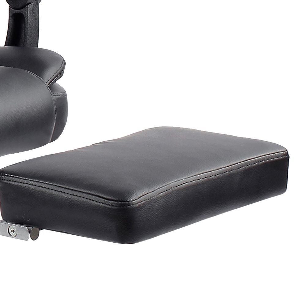 8-Point Massage Office Chair PU Leather Footrest Black