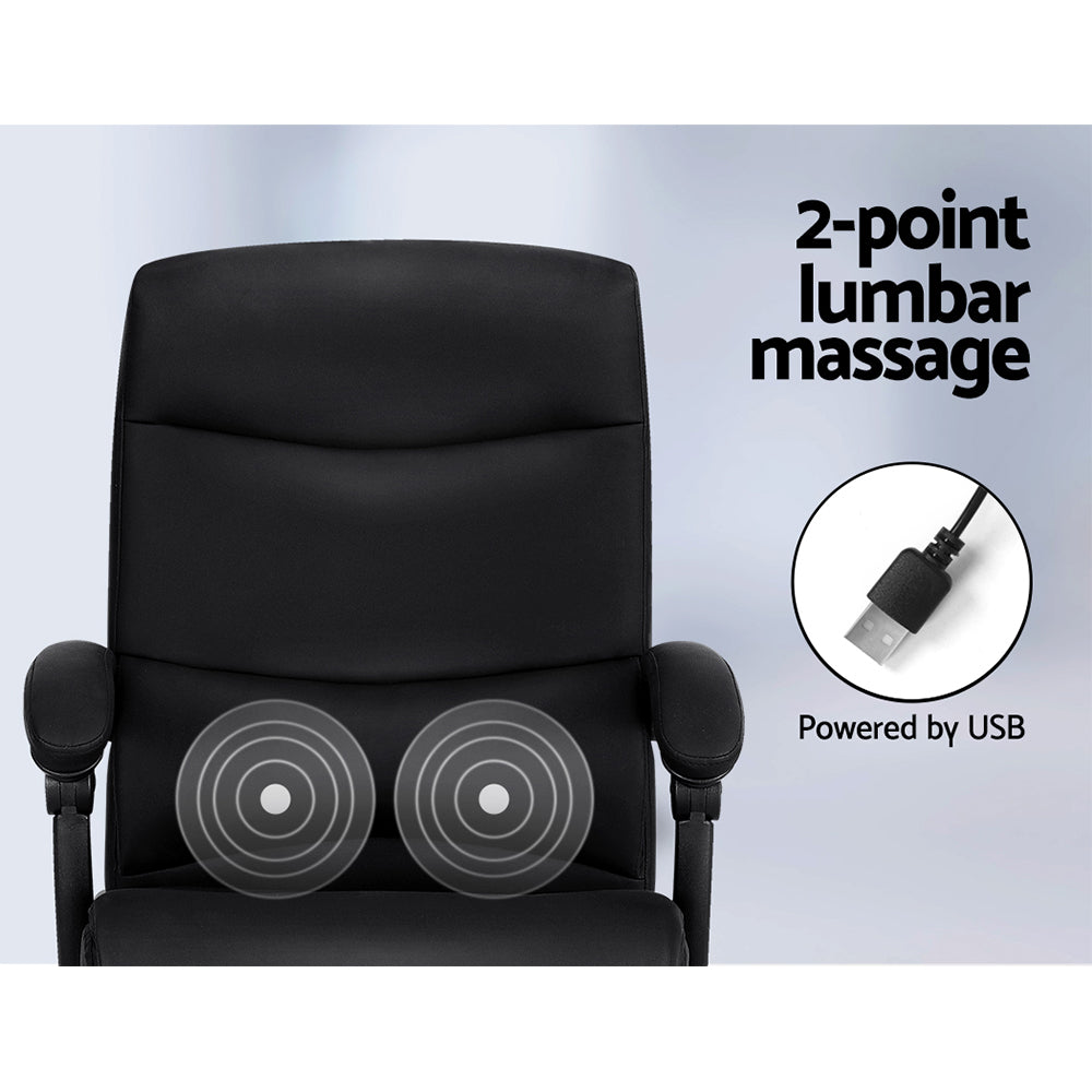 Artiss Massage Office Chair PU Leather Black