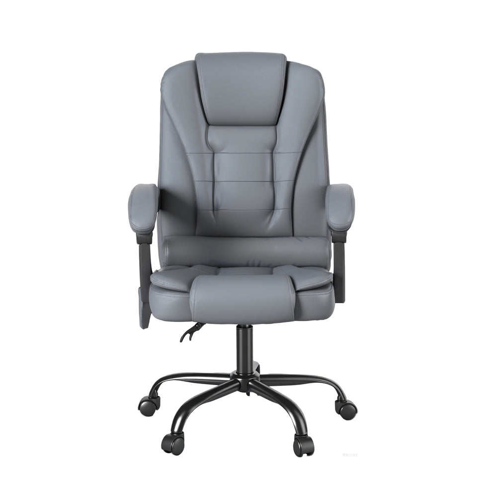 Artiss Executive Office Chair 4-Point Massage Ergonomic Recline PU Grey