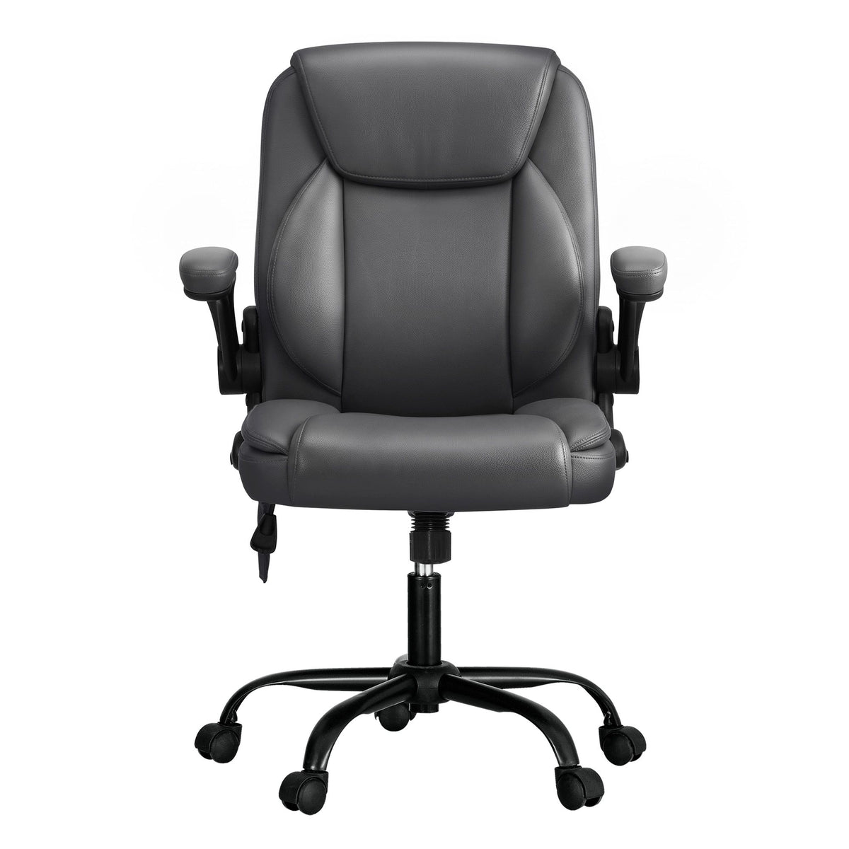 Artiss 2 Point Massage Office Chair PU Leather Mid Back Grey
