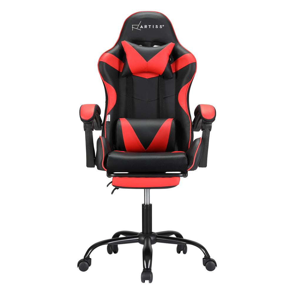 Artiss Red Massage Gaming Office Chair Footrest