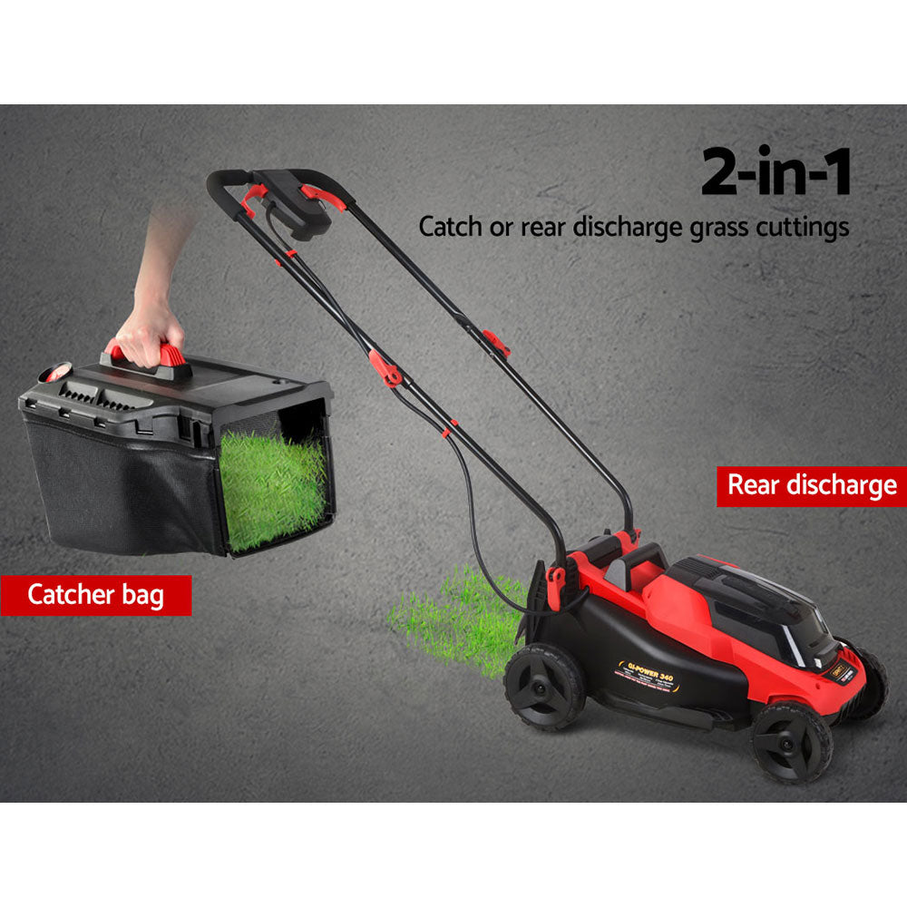 Giantz 40V Cordless Lawn Mower 34cm Dual Battery Electric