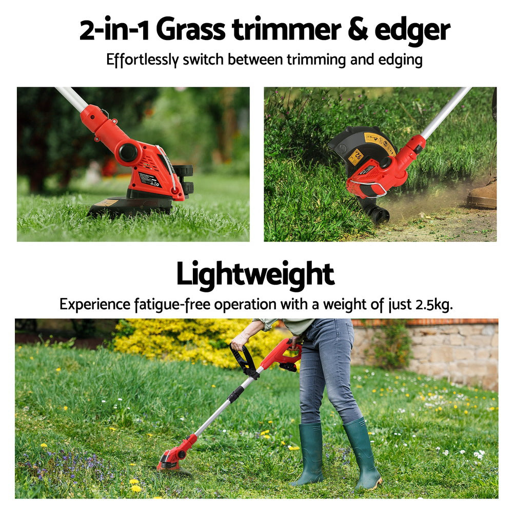 Lightweight Cordless Line Trimmer 20V with Rotatable Head - Giantz