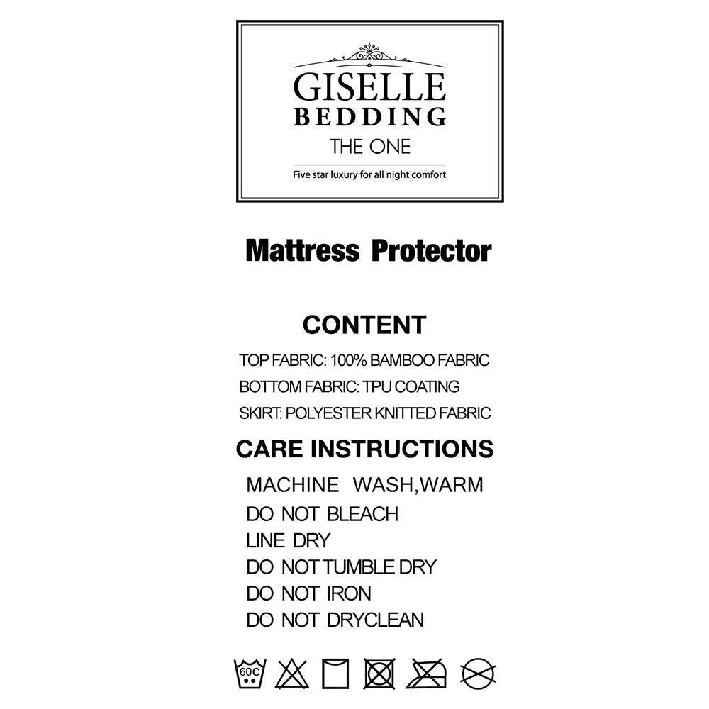 Giselle Queen Mattress Protector Bamboo Water-Resistant