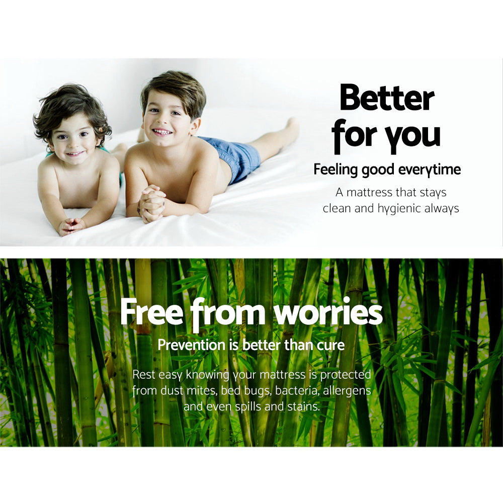Giselle King Mattress Protector Bamboo Water-Resistant