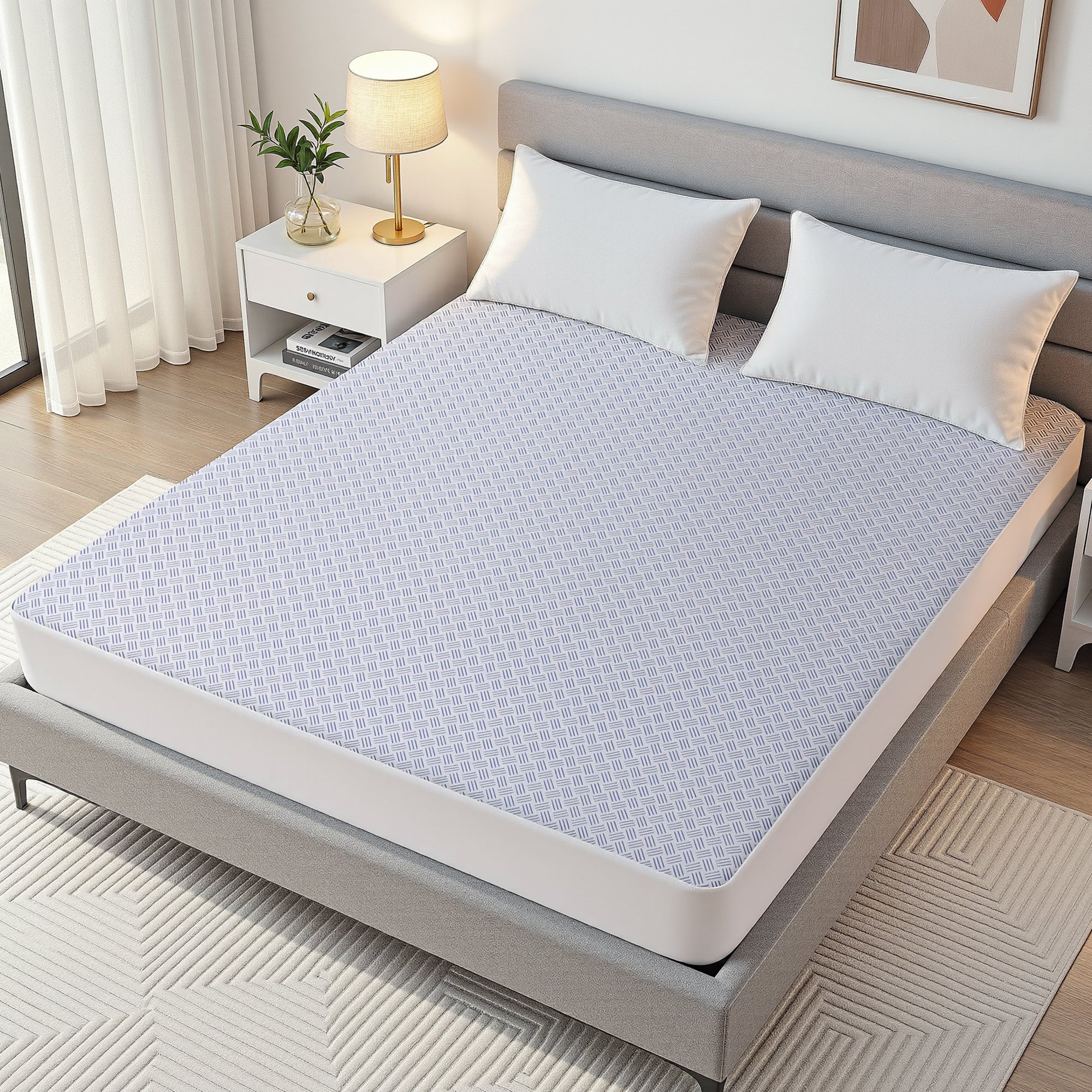 Giselle Cooling Mattress Protector Waterproof Deep Pocket Fitted Cover Double